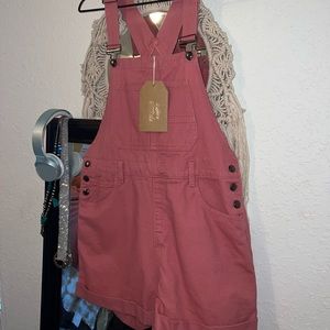 OVERALL SHORTS BUBBLE GUM PINK